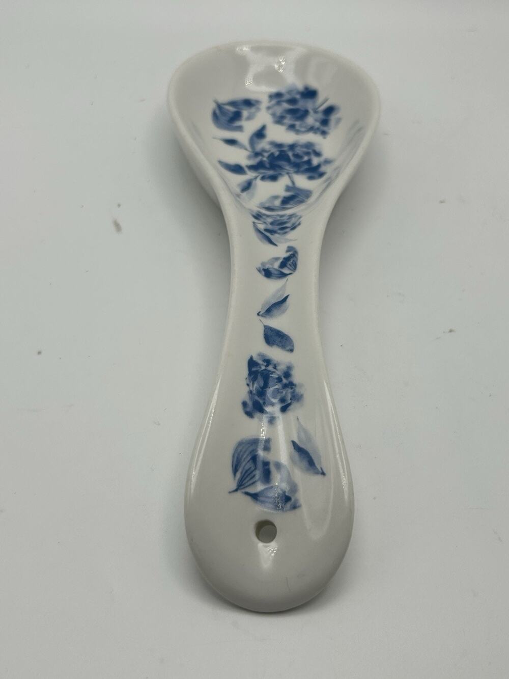 blue and white spoon rest ceramic